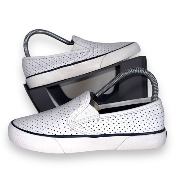 Sperry Top-Sider Pier Side Leather Slip-on Shoes White STS80176 Women's 6M - Picture 1 of 11